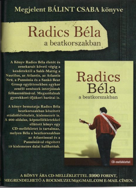 Zene.hu - Olvasnivaló: Radics Béla a beatkorszakban